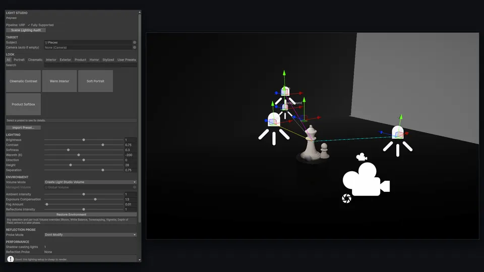 Light Studio: Window and scene view