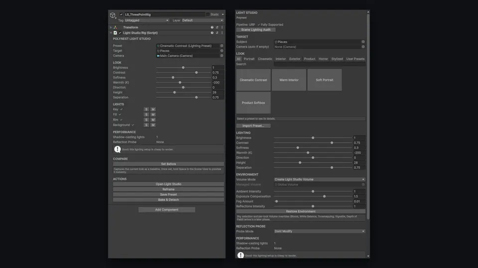Light Studio: Inspector and window