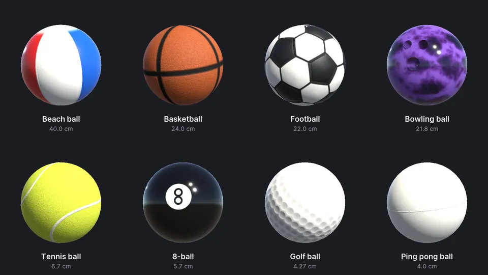 Sports Balls: All eight