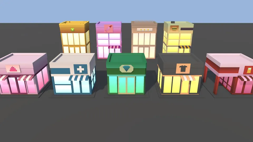 Stylized Shops — Market Street: Nine shops